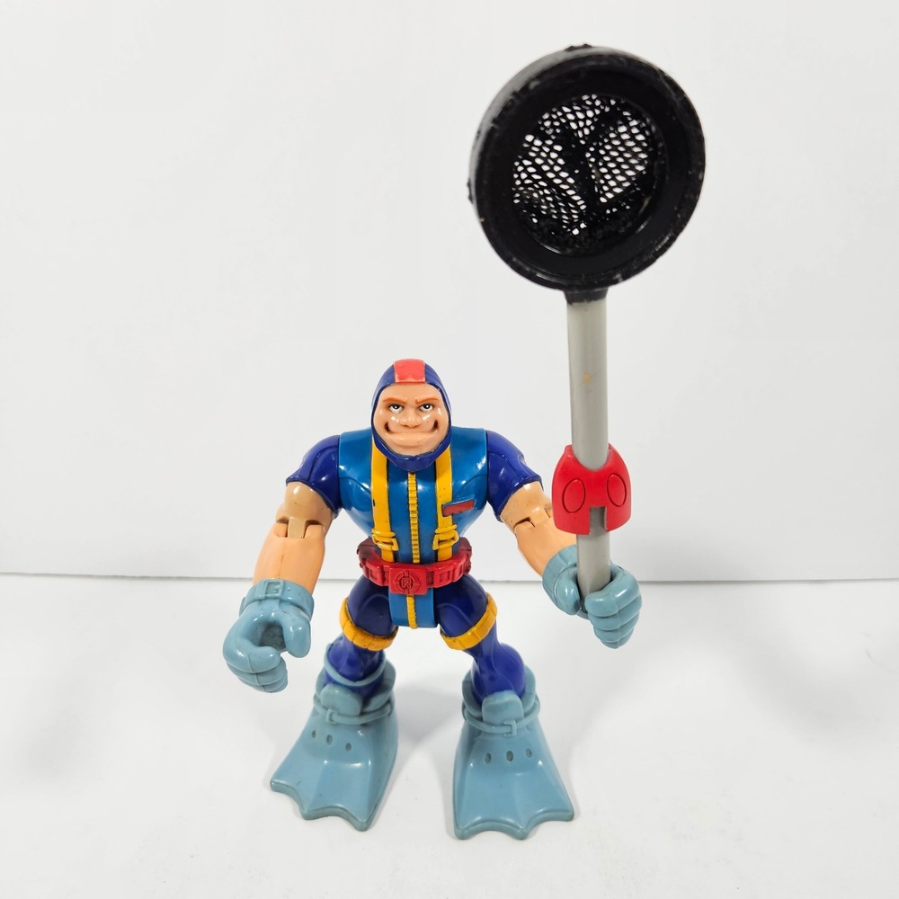 Rescue Heroes Gil Gripper Scuba Diver Action Figure Net 2002 Fisher Price Mattel